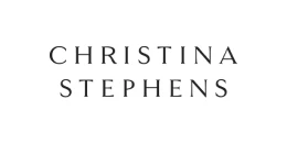 Logo for Christina Stephens in capital letters in black on a white background